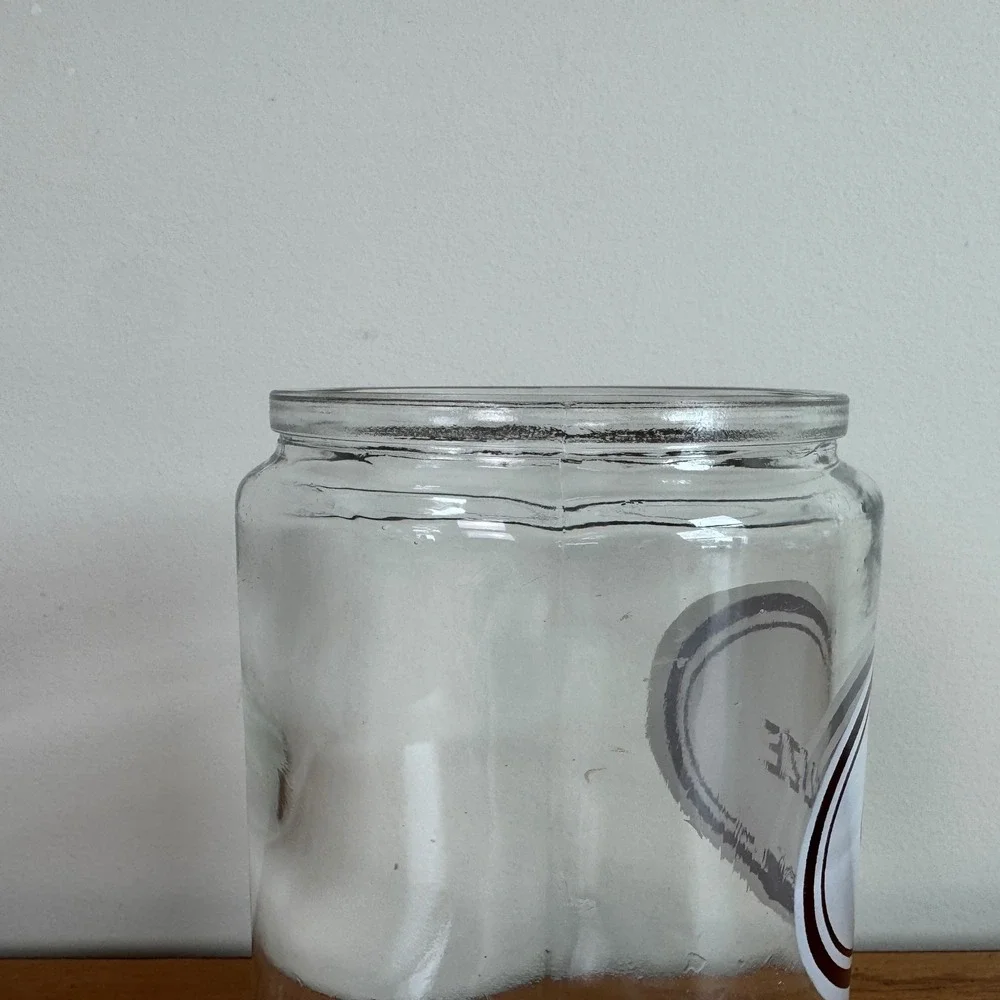 Vintage Apothecary Jar Glass Lid Gauze‎ A.S. ALOE Co Storage Container
